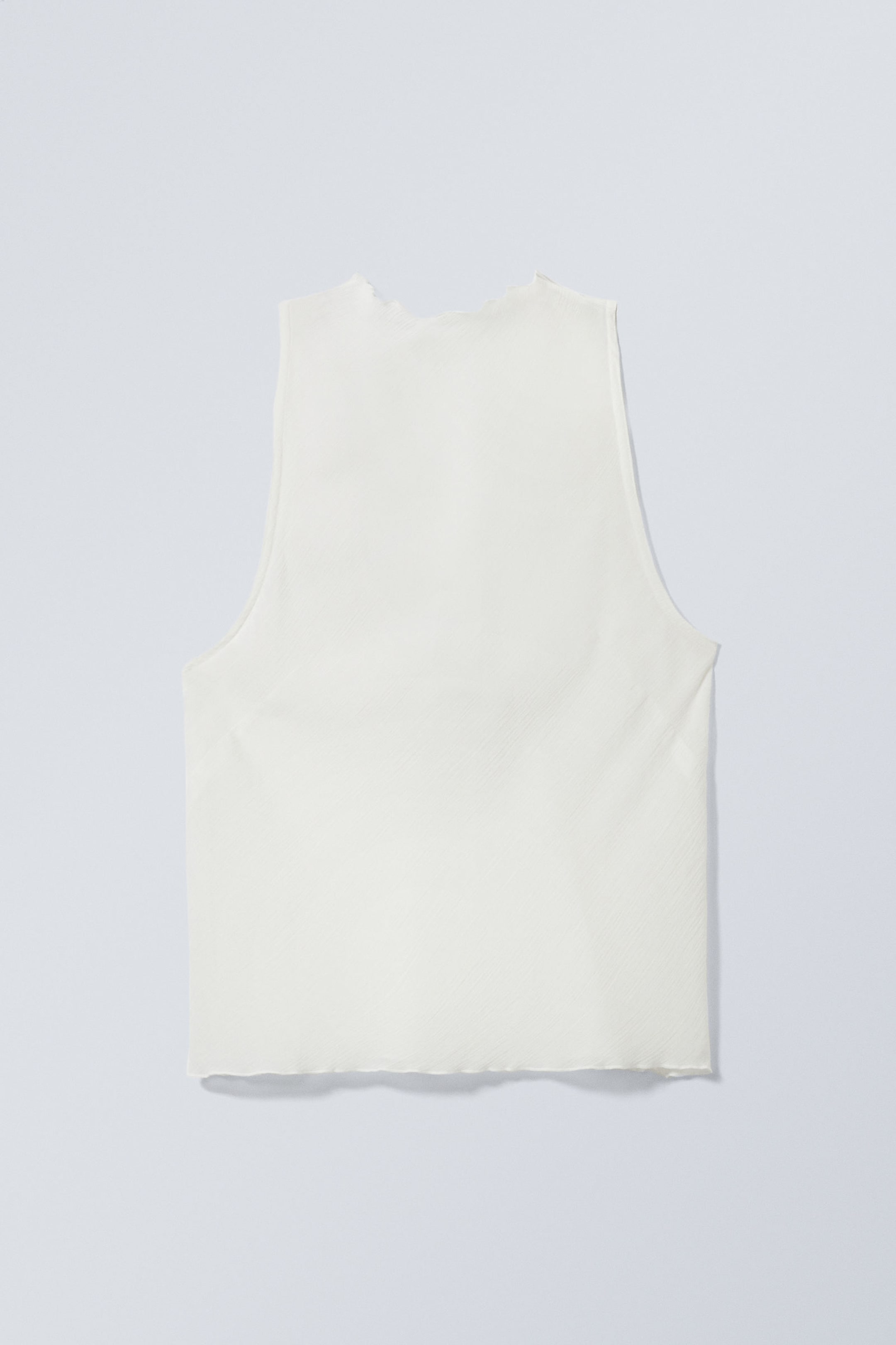 Dusty White - Sleeveless Fitted Strap Top - 1