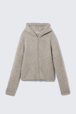 Dark Mole Melange - Knitted Wool-Blend Zip Hoodie - 6