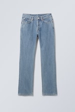 90s Blue - Medium Blue - Pin Mid Rise Regular Straight Jeans - 0