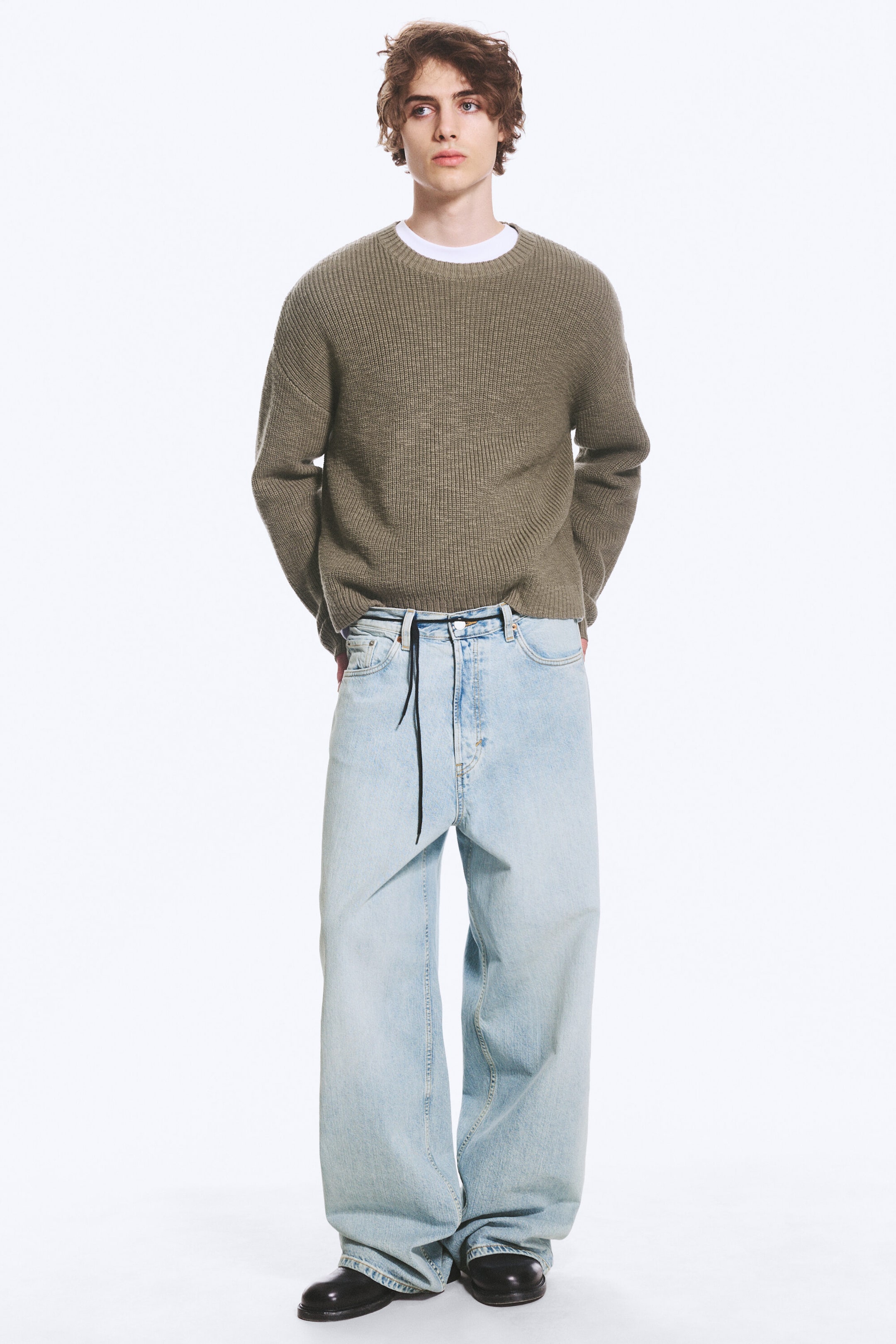 Dream Blue - Light Blue - Astro Mid Rise Loose Baggy Unisex Jeans - 1