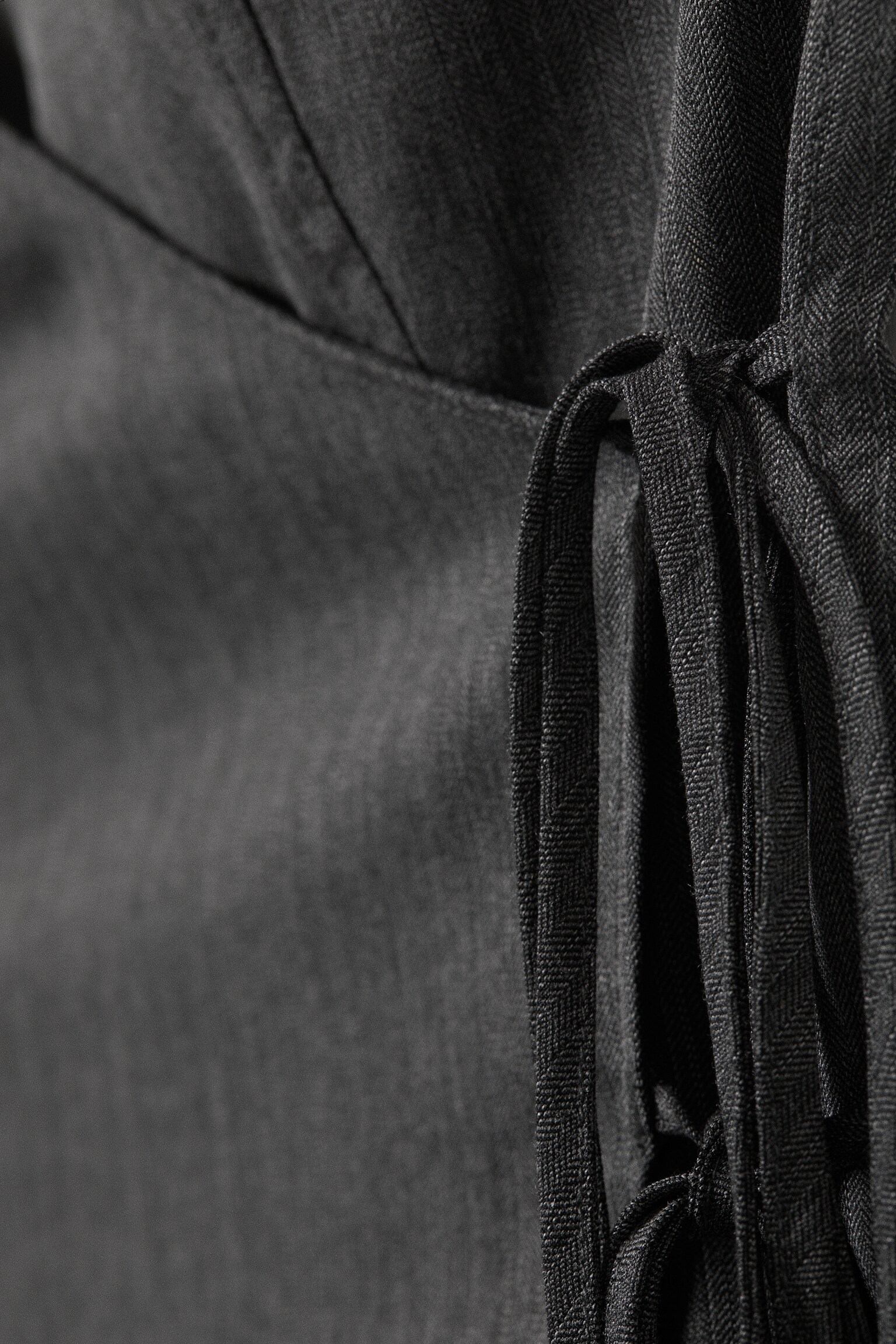 Asymmetric Wrap Strap Top - Mørk gråmelert/Svart - 3