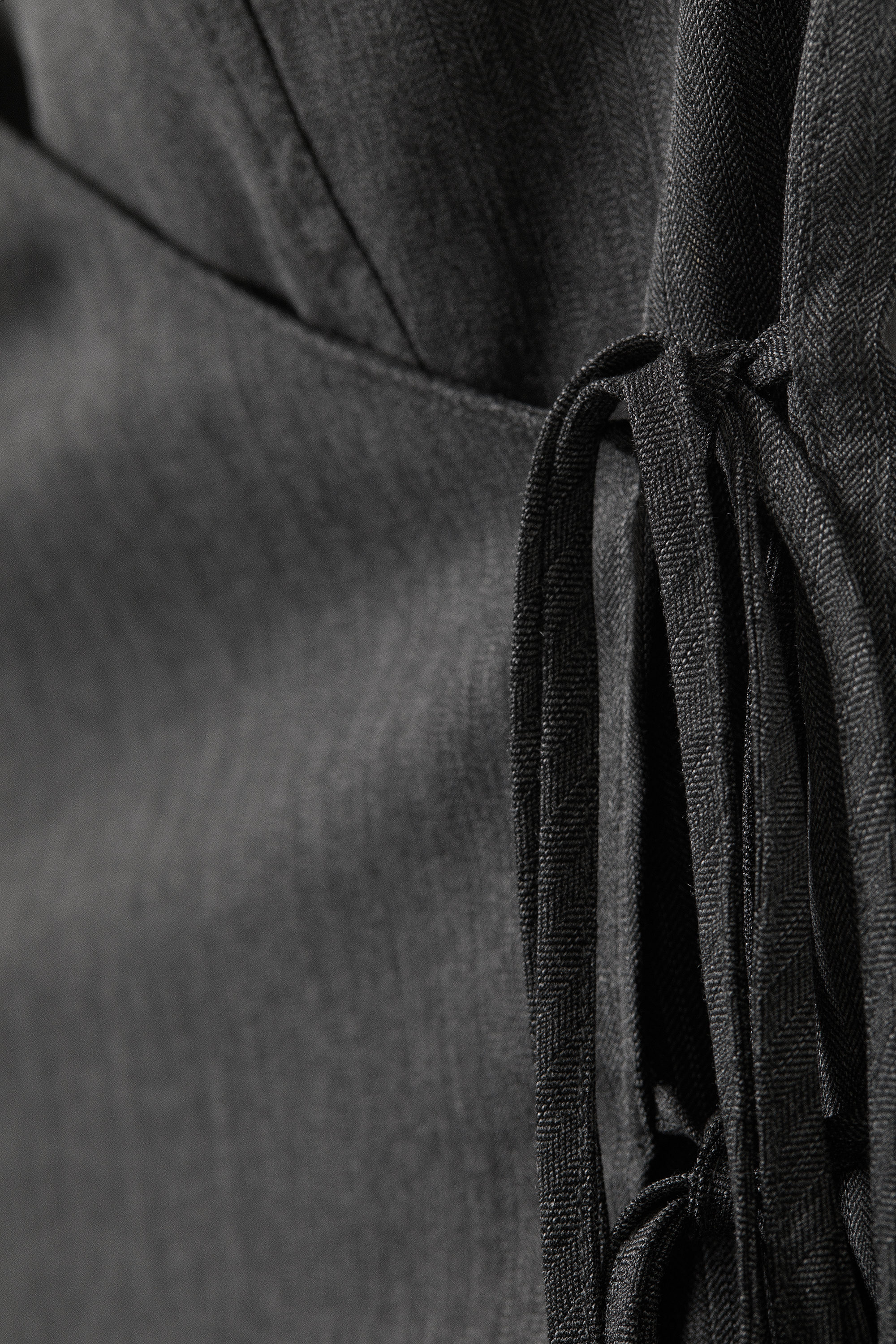 Dark Grey Melange - Asymmetric Wrap Strap Top - 3