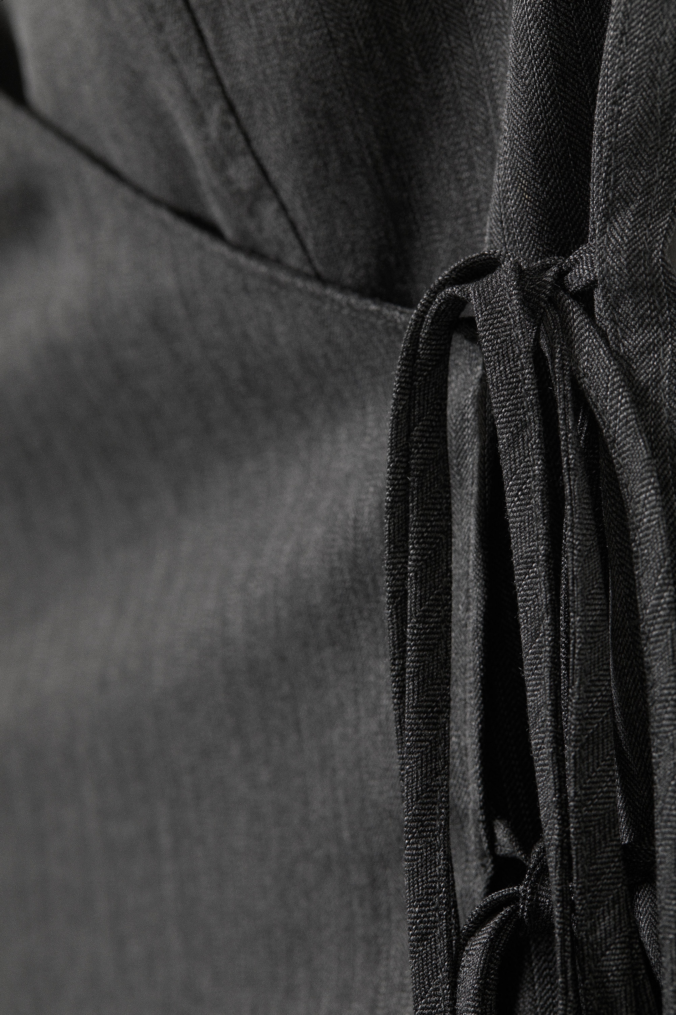 Dark Grey Melange - Asymmetric Wrap Strap Top - 4