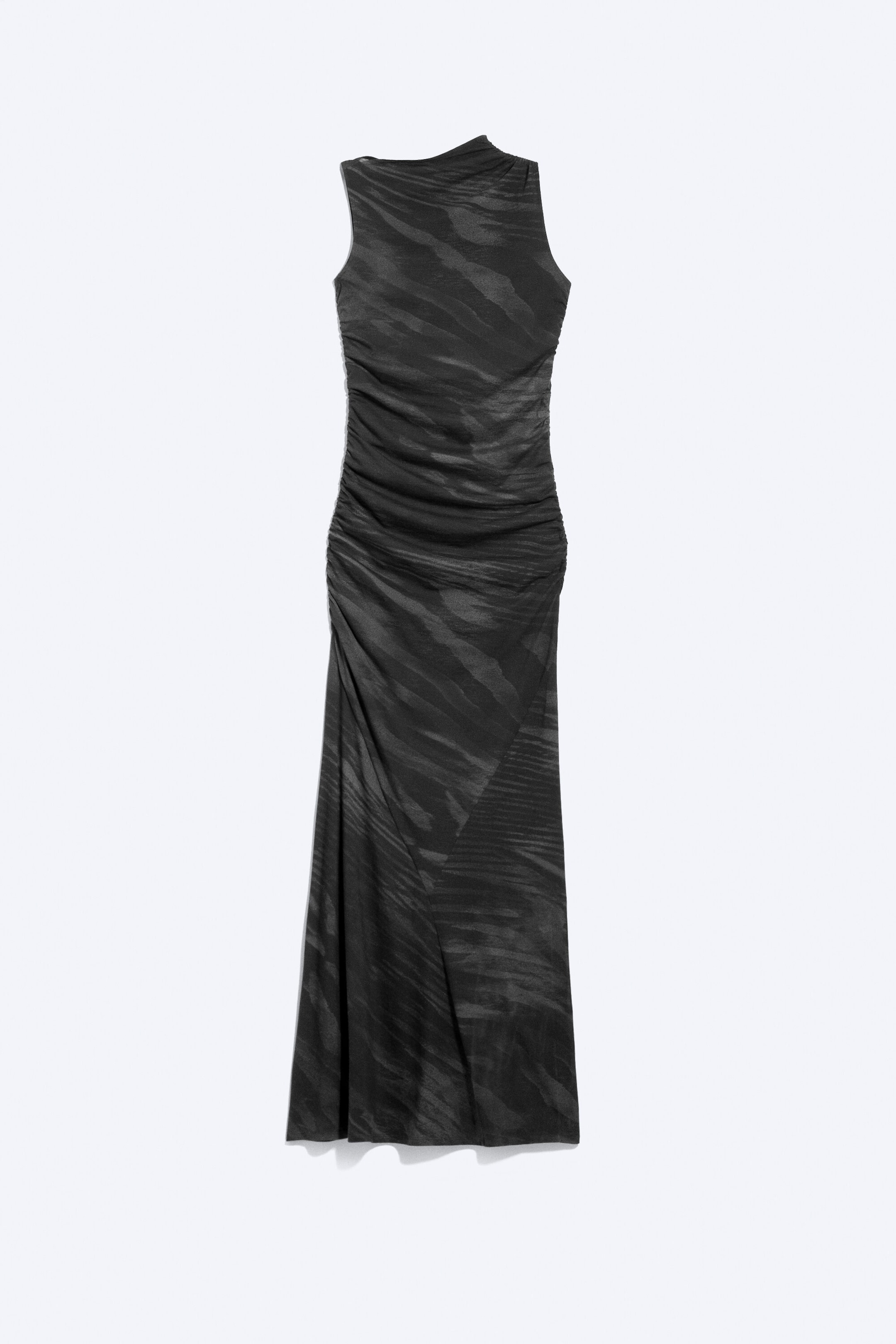 Schwarz - Zebra - Bedrucktes Maxikleid - 4