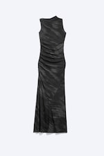 Schwarz - Zebra - Bedrucktes Maxikleid - 4