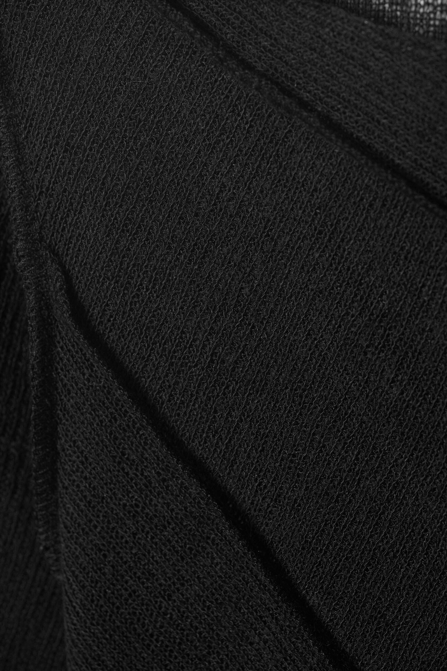 Haut transparent asymétrique à col bateau - Noir/Beige clair - 6