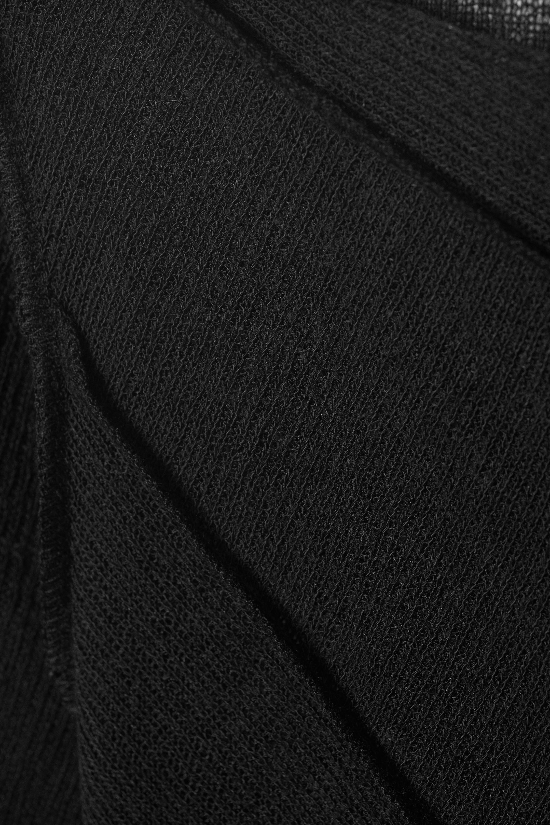 Noir - Haut transparent asymétrique à col bateau - 5