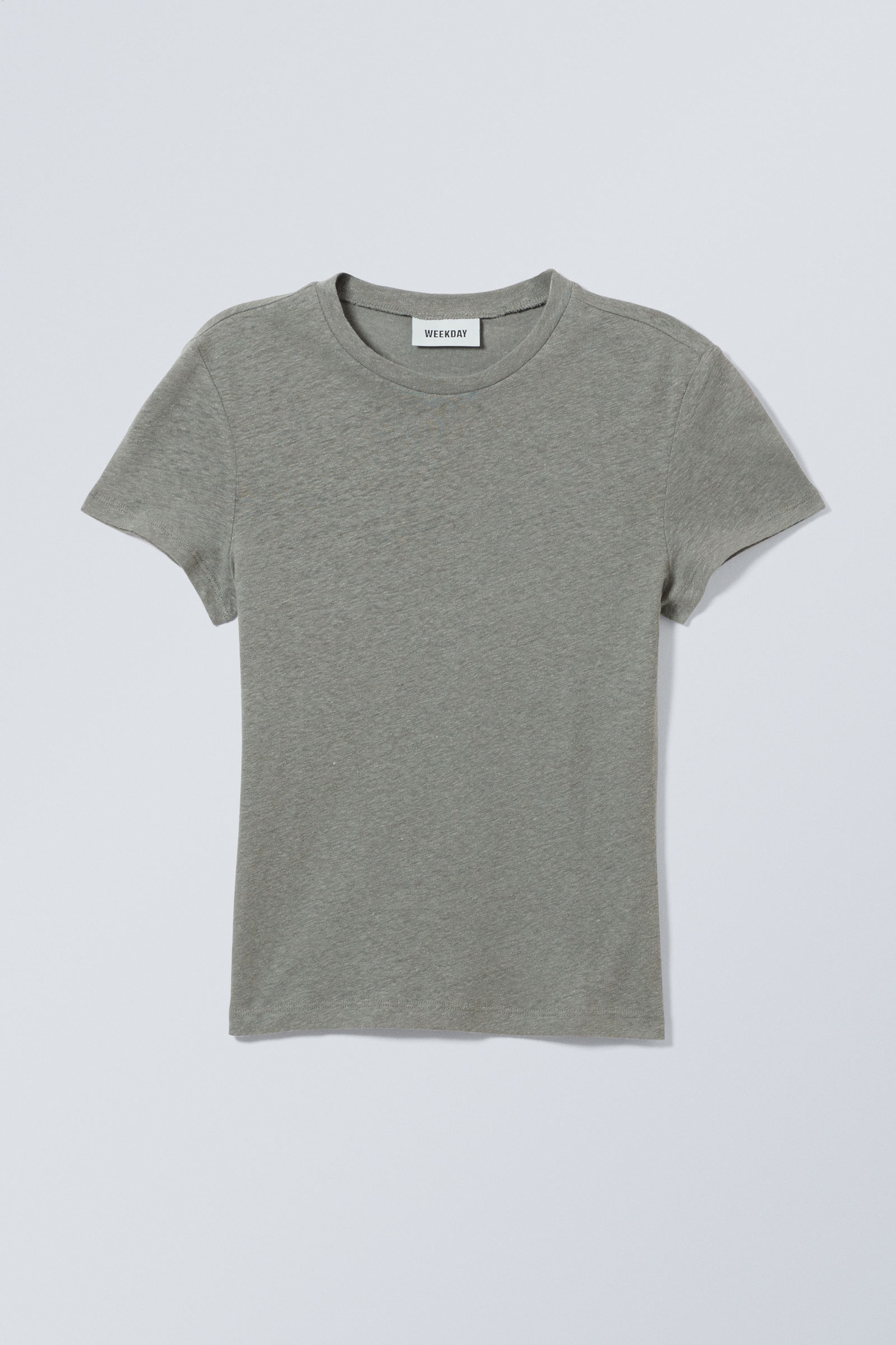 Soft Green - Linen Blend Fitted T-shirt - 1