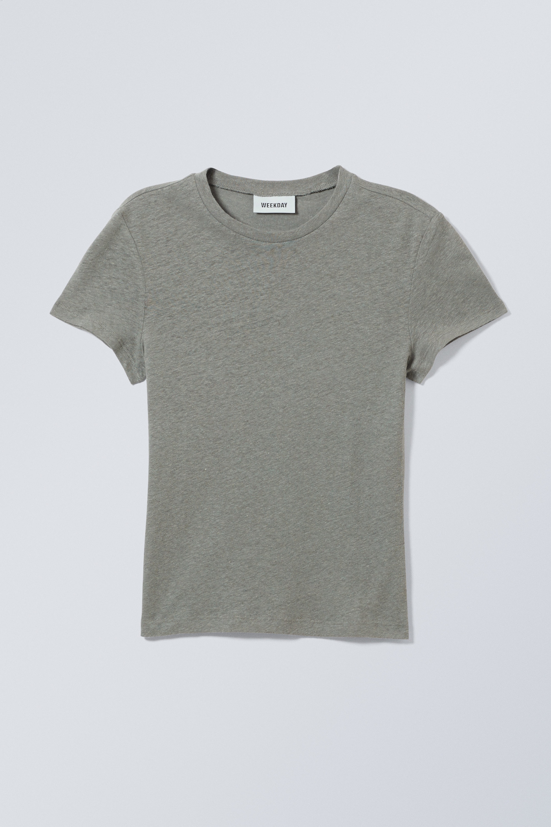 Soft Green - Linen Blend Fitted T-shirt - 1