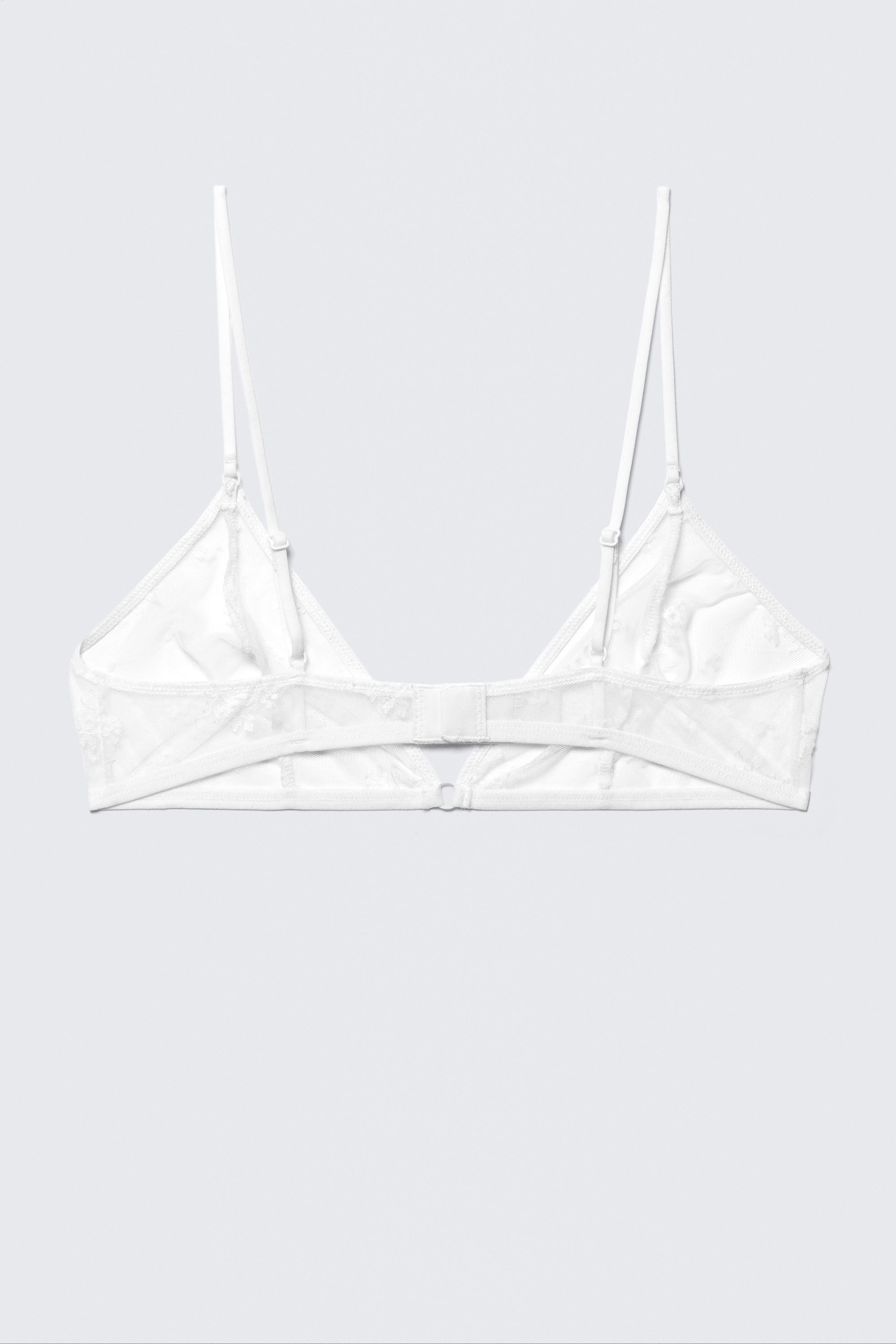 White Lace - Lace Triangle Soft Bra - 2