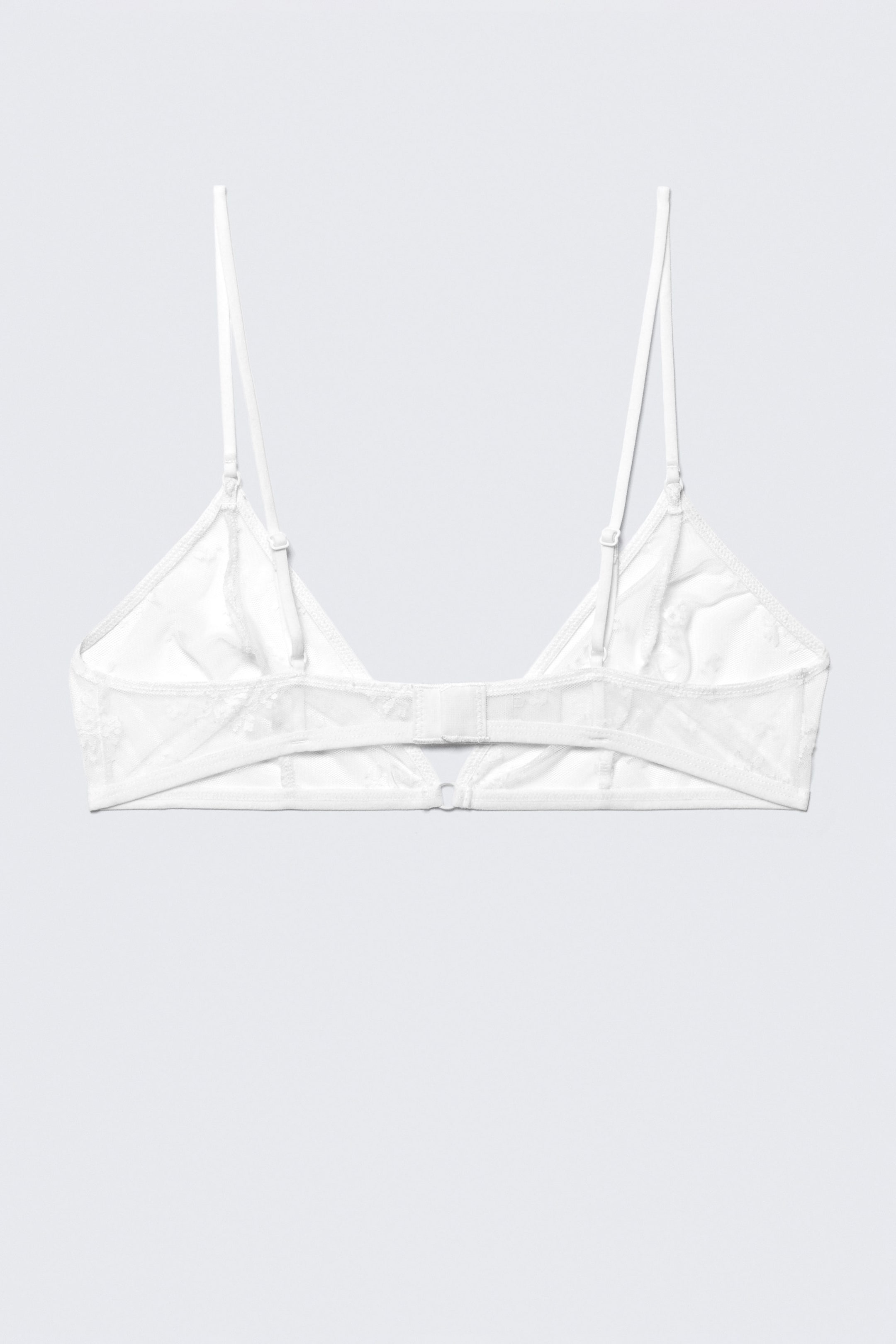 White Lace - Lace Triangle Soft Bra - 2