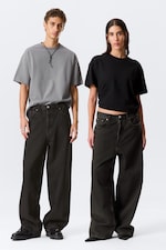 Tuned Black - Black - Astro Mid Rise Loose Baggy Leg Unisex Jeans - 0