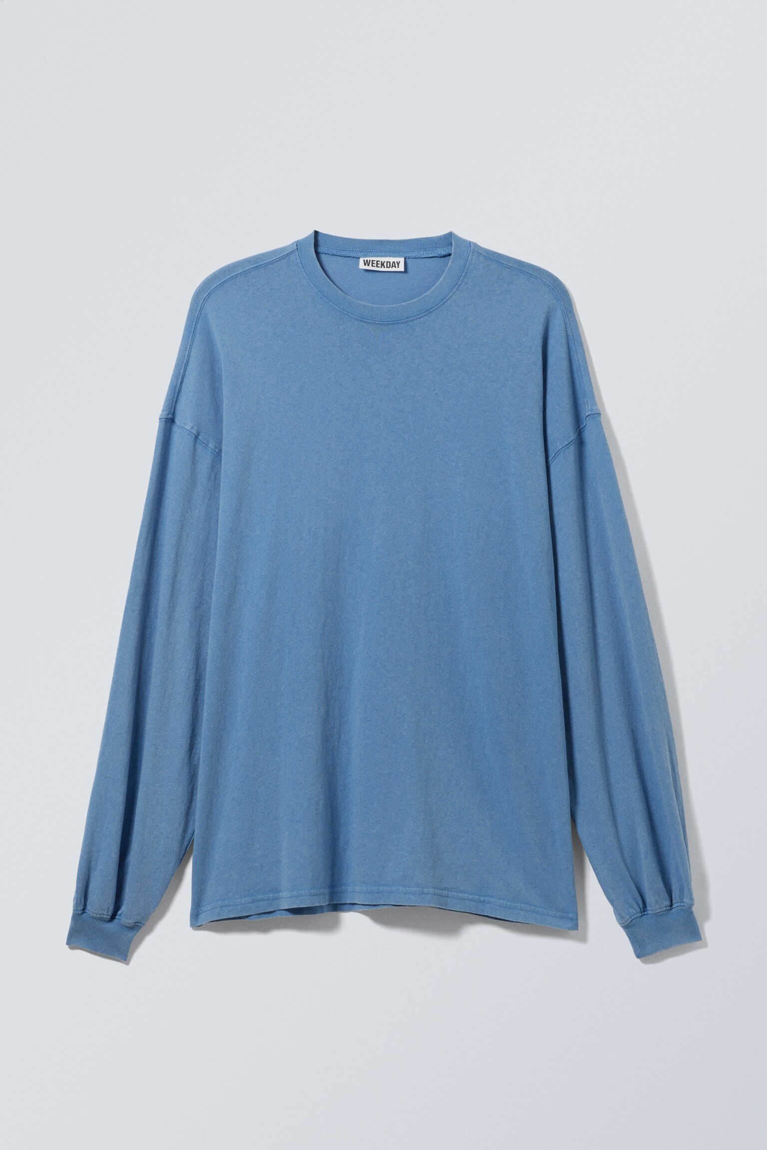 T-shirt oversize a maniche lunghe - Blu lavato