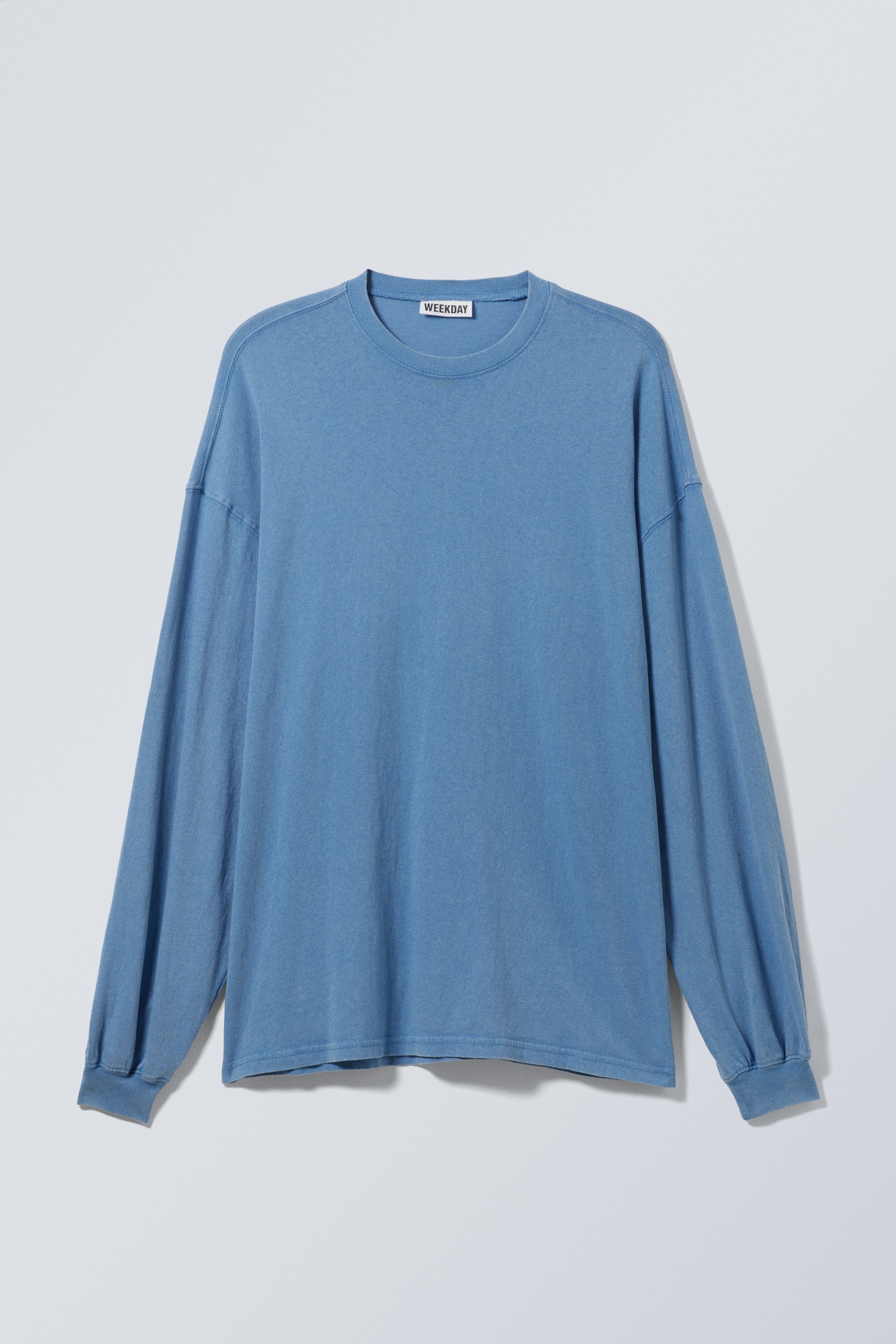 Vis større bilde: Langermet oversized t-skjorte - Vasket blå - DAME | H&M NO 1