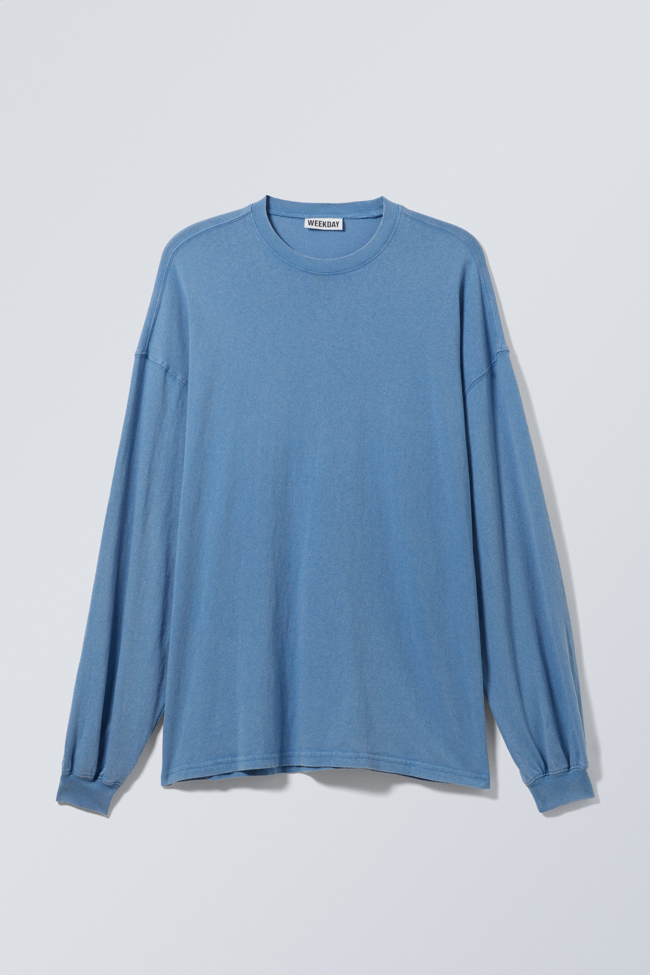 Bleu délavé - T-shirt oversize manches longues - 1