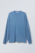 Bleu délavé - T-shirt oversize manches longues - 0