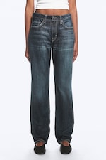 Deep Sea Blue - Dark Blue - Laika Mid Rise Regular Straight Jeans - 1