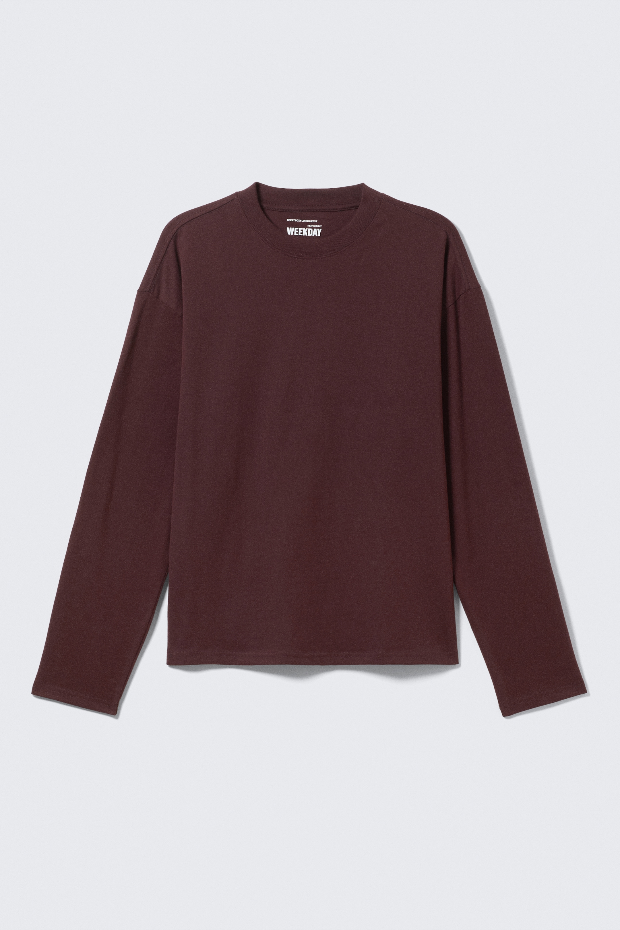 Se større billede: Great boxy T-shirt med lange ærmer - Bordeaux - HERRE | H&M DK 4