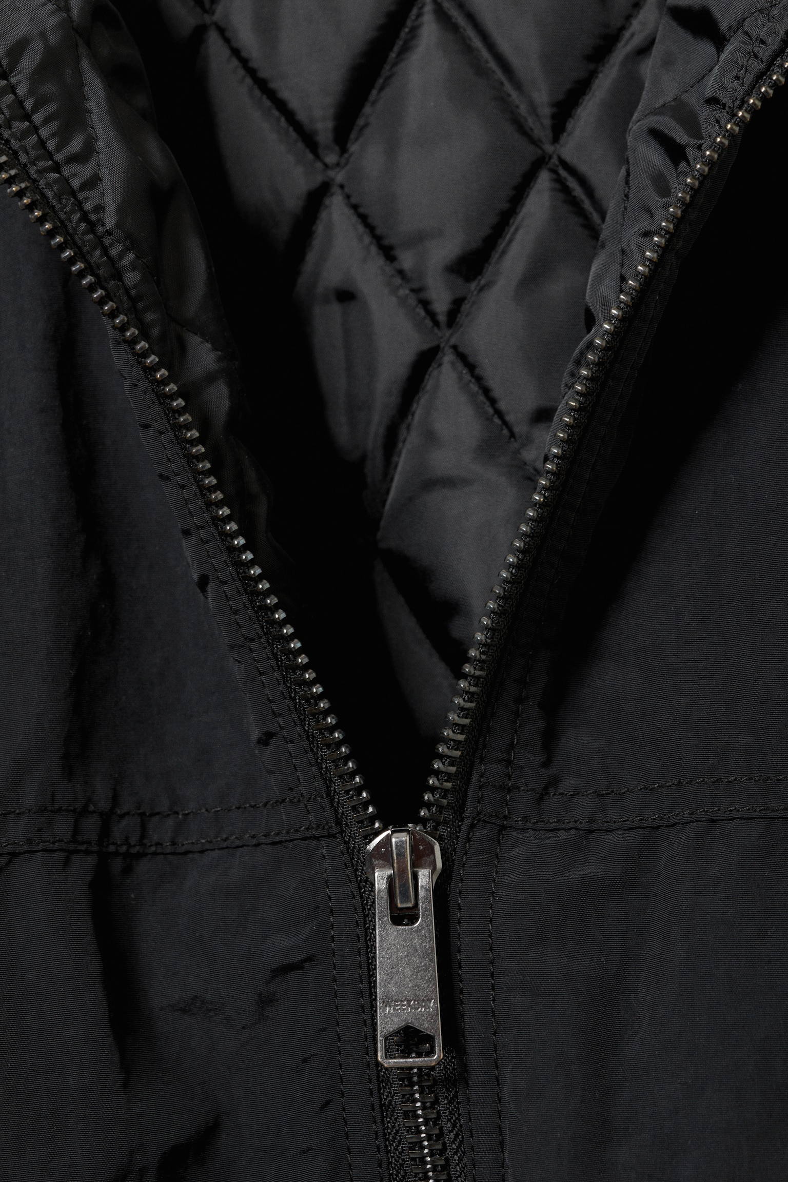 Relaxed Nylon Bomber Jacker - Black/Dusty Brown - 5