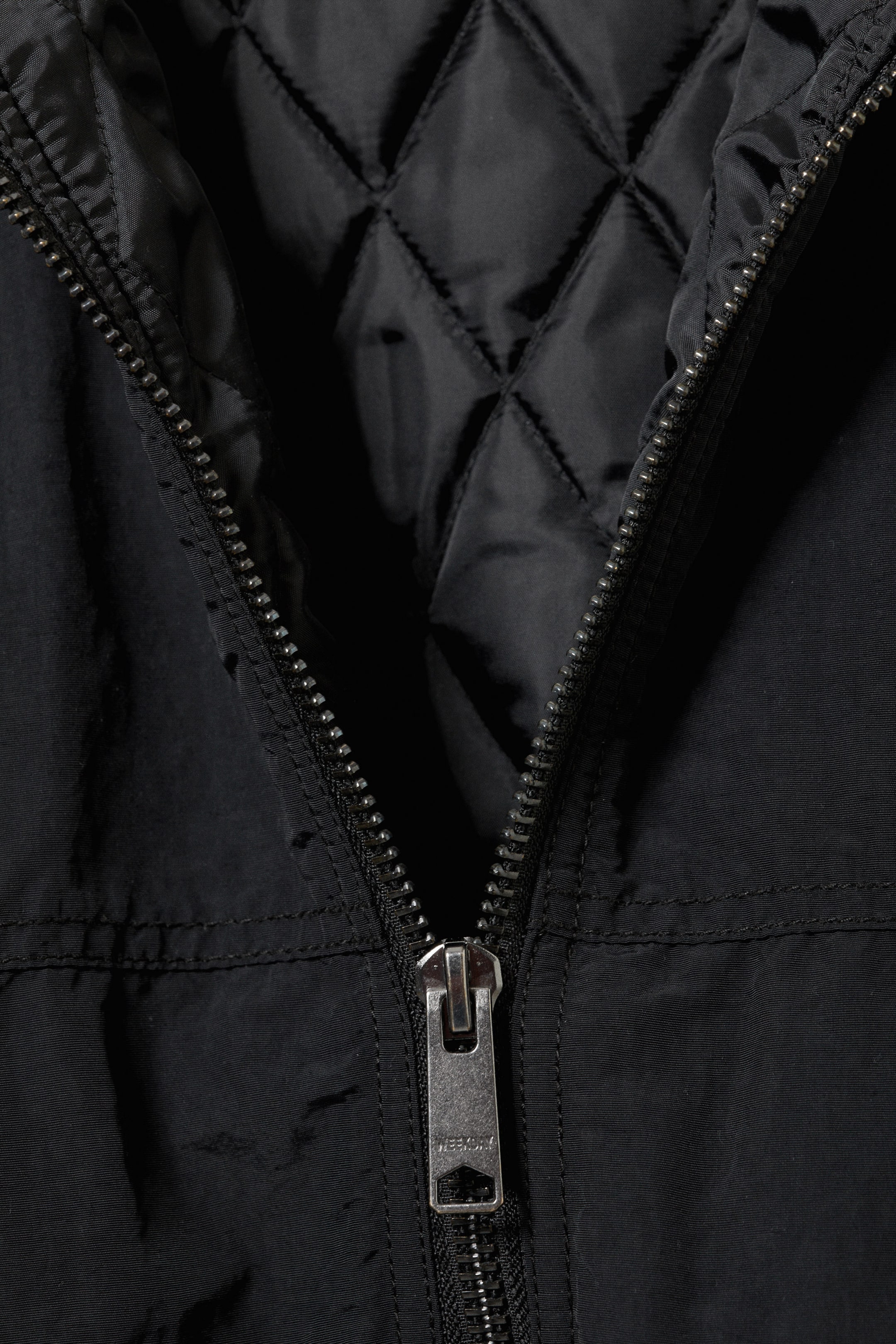 Black - Relaxed Nylon Bomber Jacker - 2