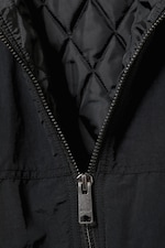 Black - Relaxed Nylon Bomber Jacker - 1