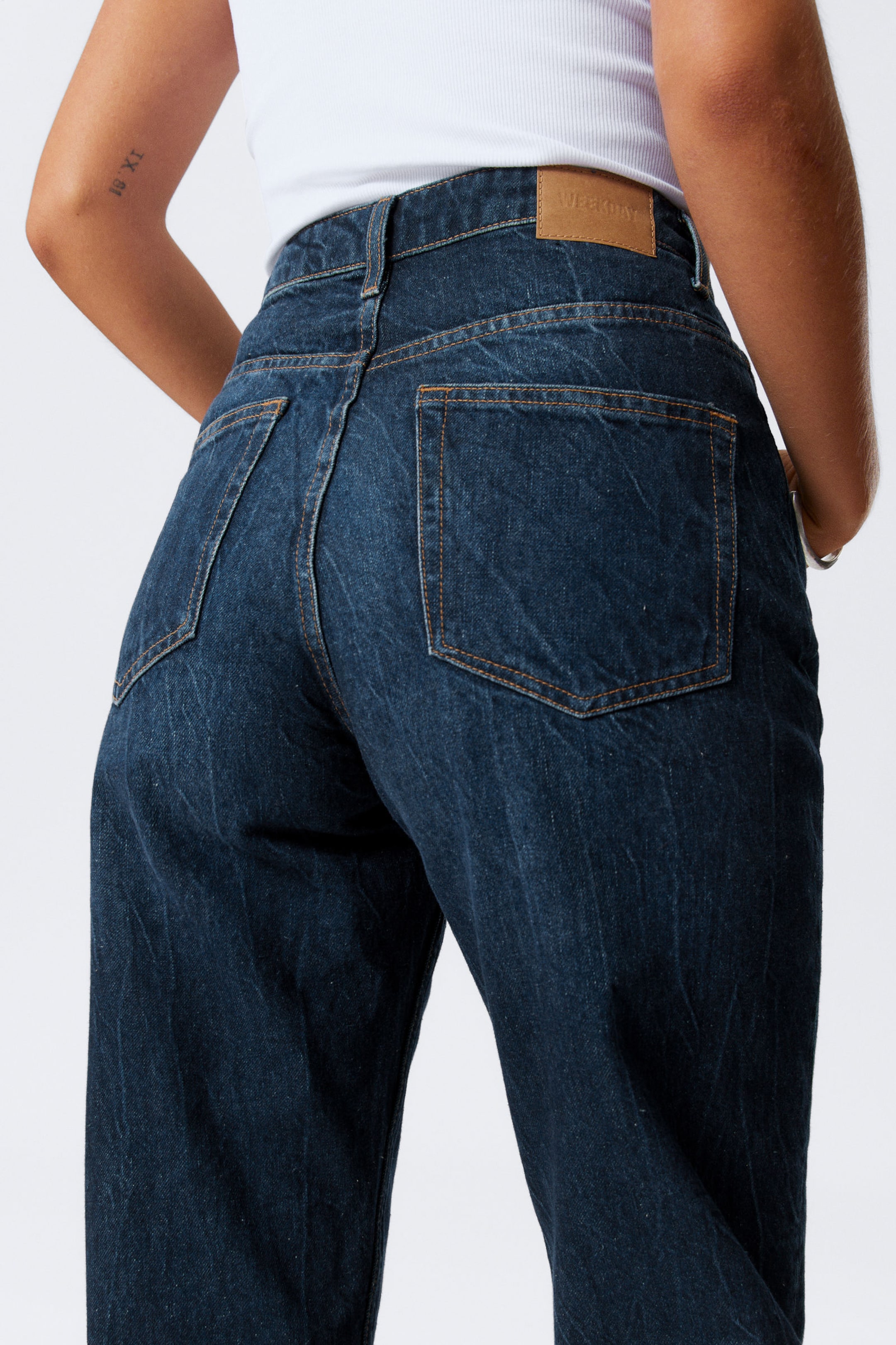 Compact Blue - Dunkelblau - Rowe Super High Waisted Regular Straight Leg Jeans - 4