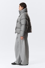 Grey - Short Oversized Puffer Jacket - 4
