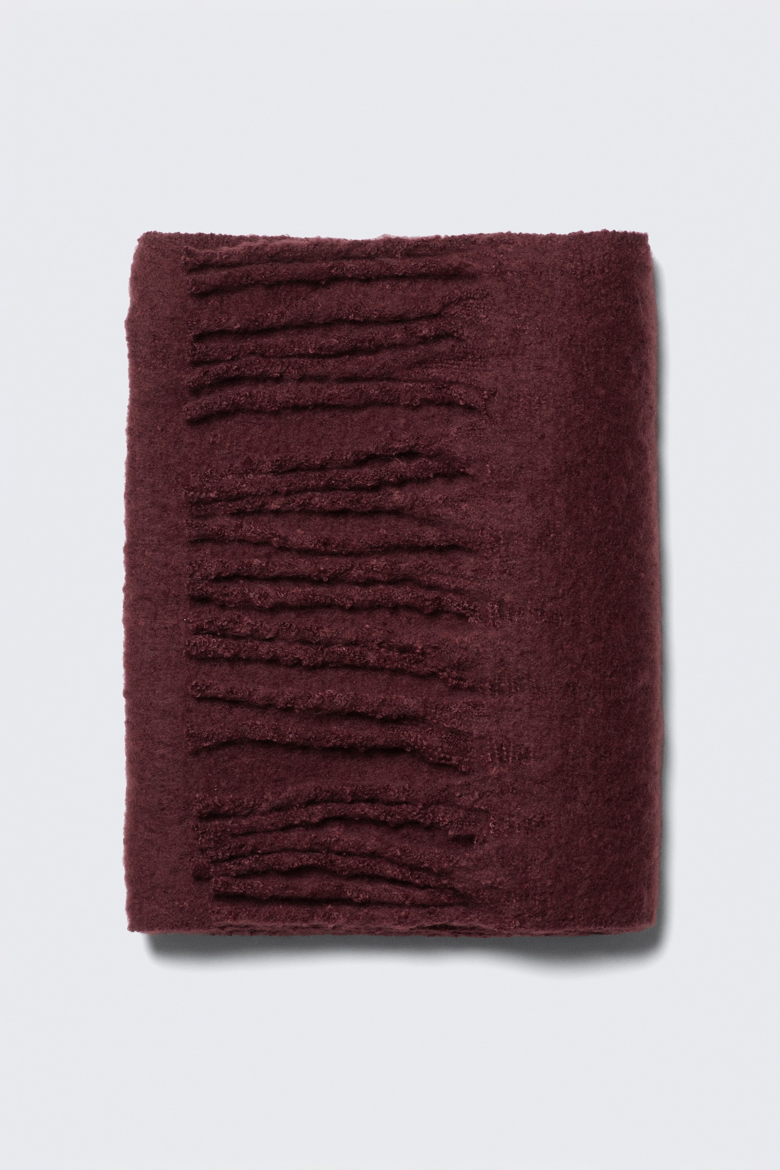 Sciarpa con frange - Burgundy/Bianco/Beige a righe