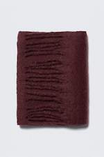 Burgundy - Chunky Fringed Scarf - 1