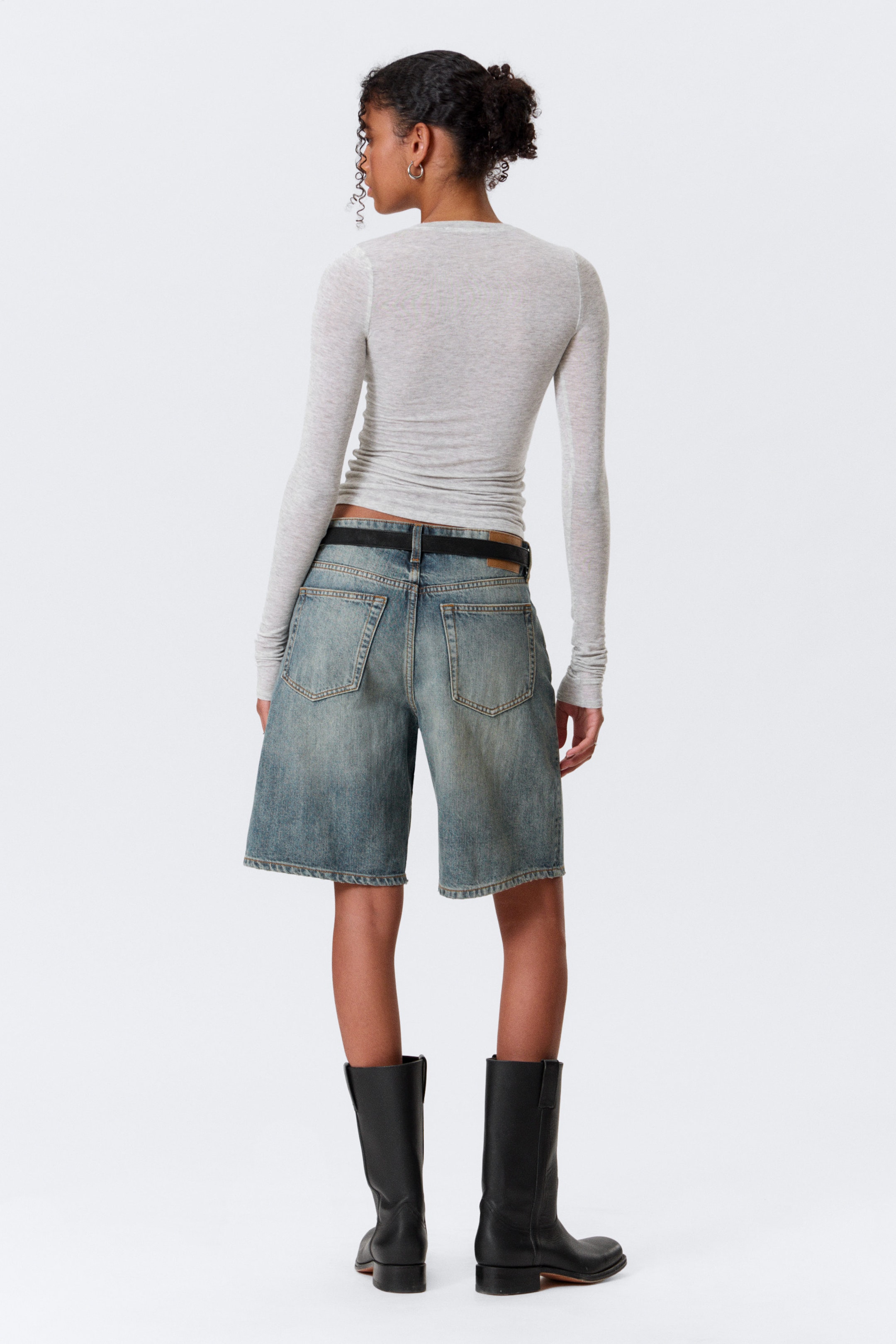 Grey Melange - Slim Long-Sleeved Henley Top - 2