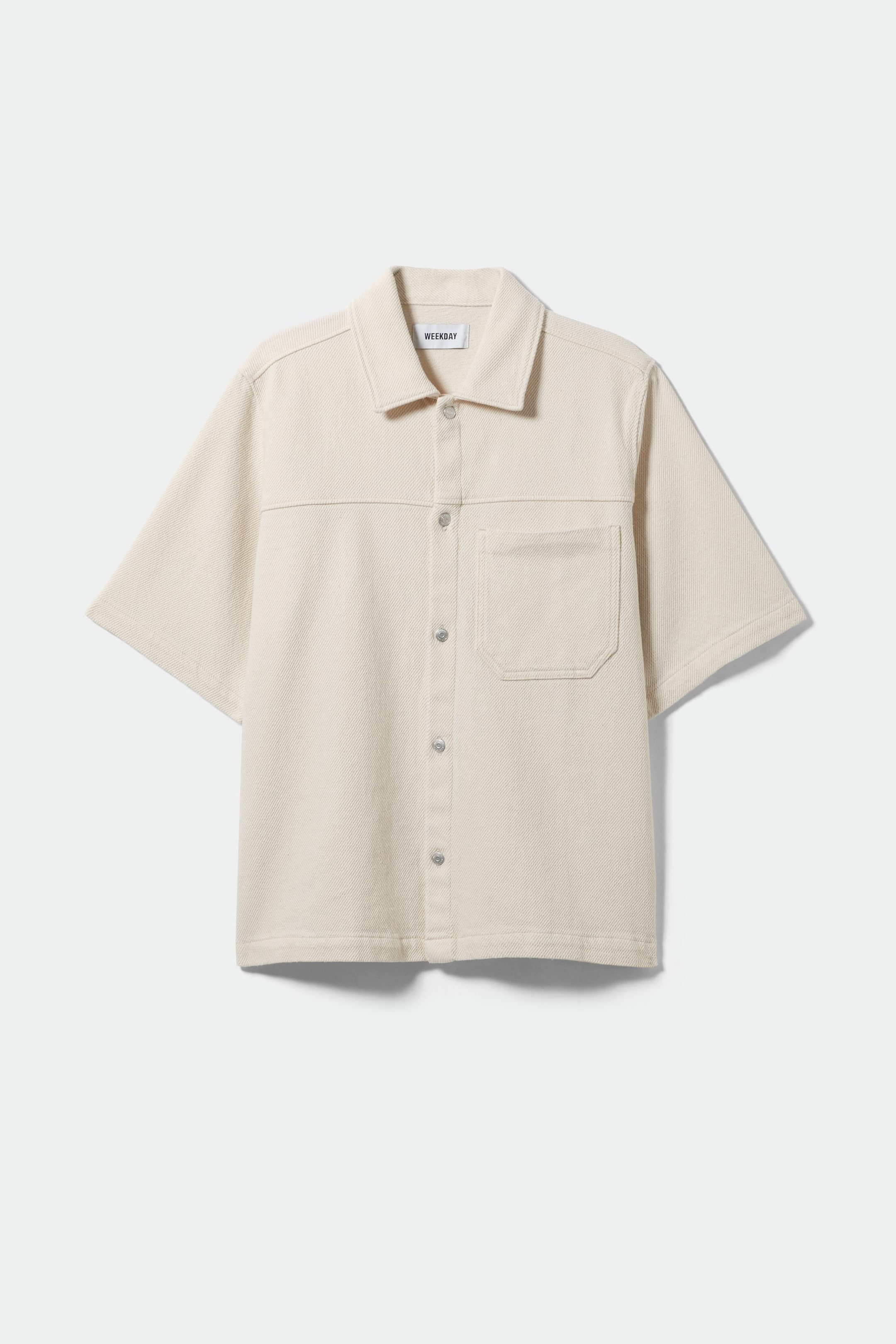 Ecru - Boxy Denim Shirt - 0