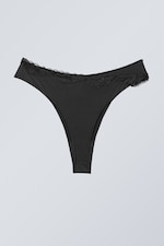 Noir - Culotte brésilienne avec dentelle Cleo - 0