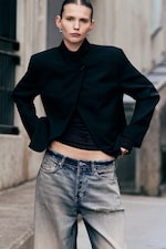 Black - Asymmetric Wool-Blend Blazer - 0