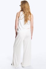 Weiß - Lockere Lyocell-Hose mit mittelhohem Bund - 3