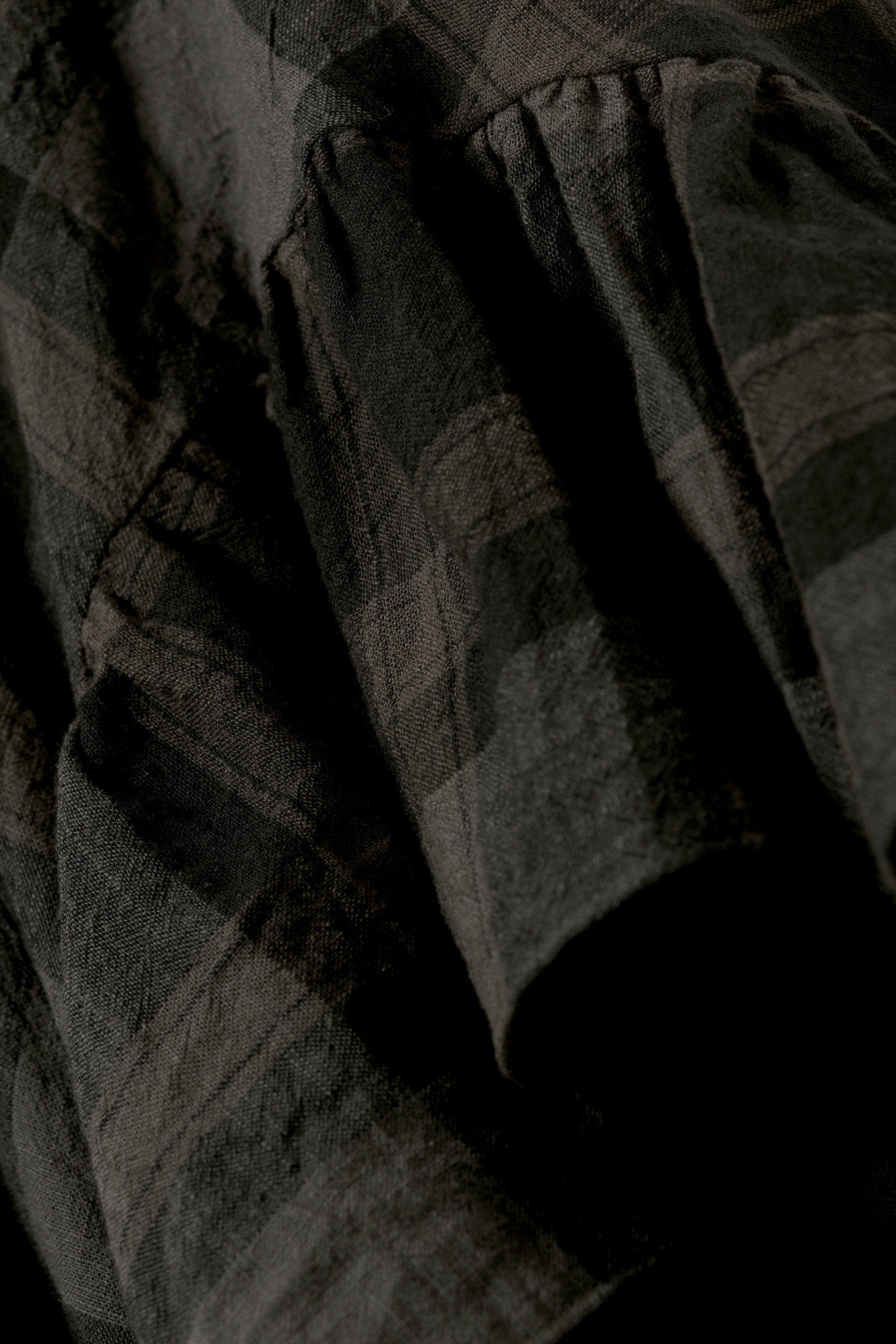 Dark Grey Check - Sleevless Asymmetric Ruffled Maxi Dress - 2