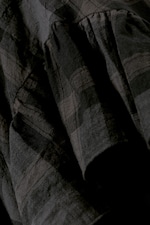 Dark Grey Check - Sleevless Asymmetric Ruffled Maxi Dress - 1