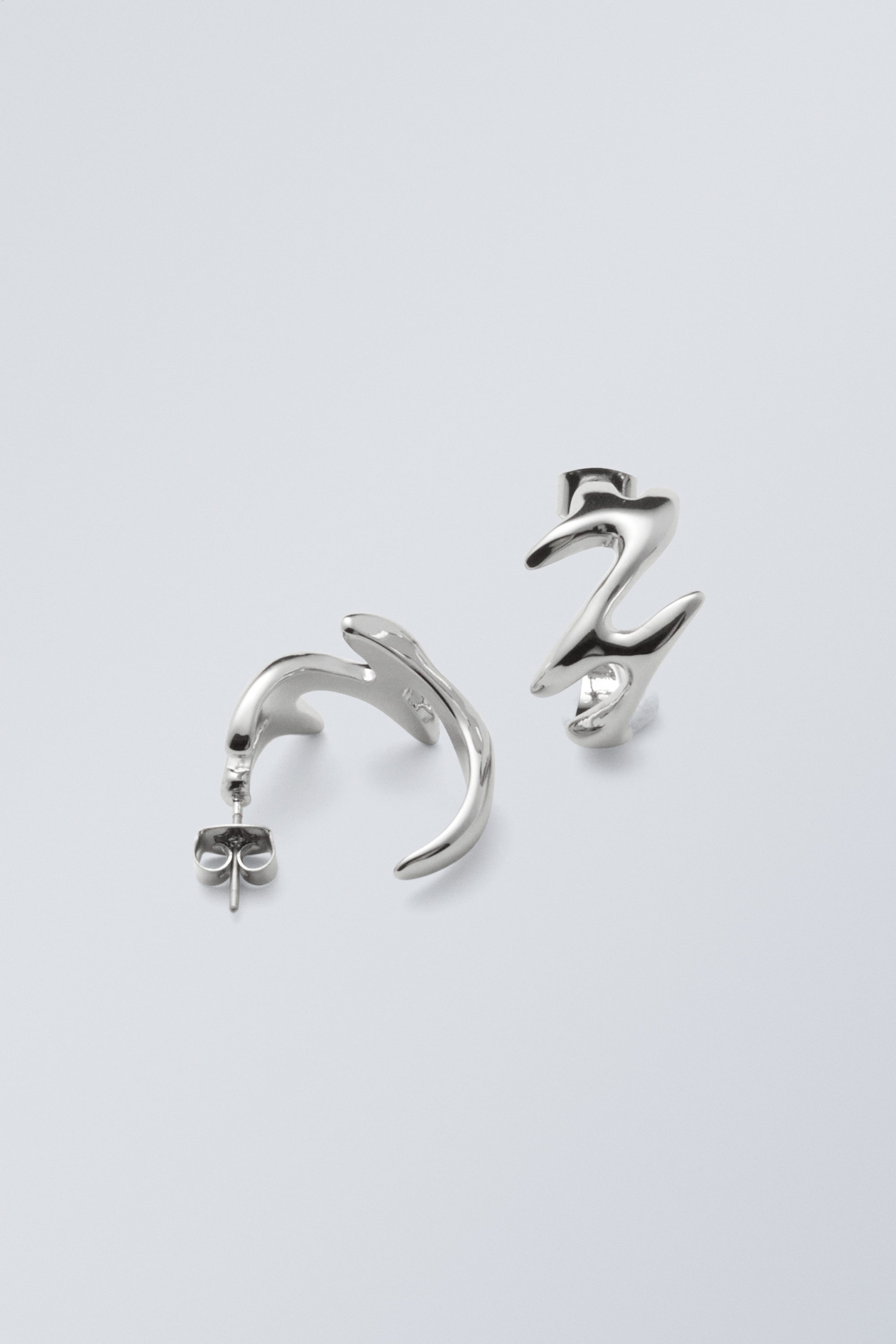 Silver - Zig-Zag Hoop Earrings - 0