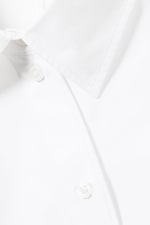 White - Asymmetric Fitted Poplin Shirt - 6
