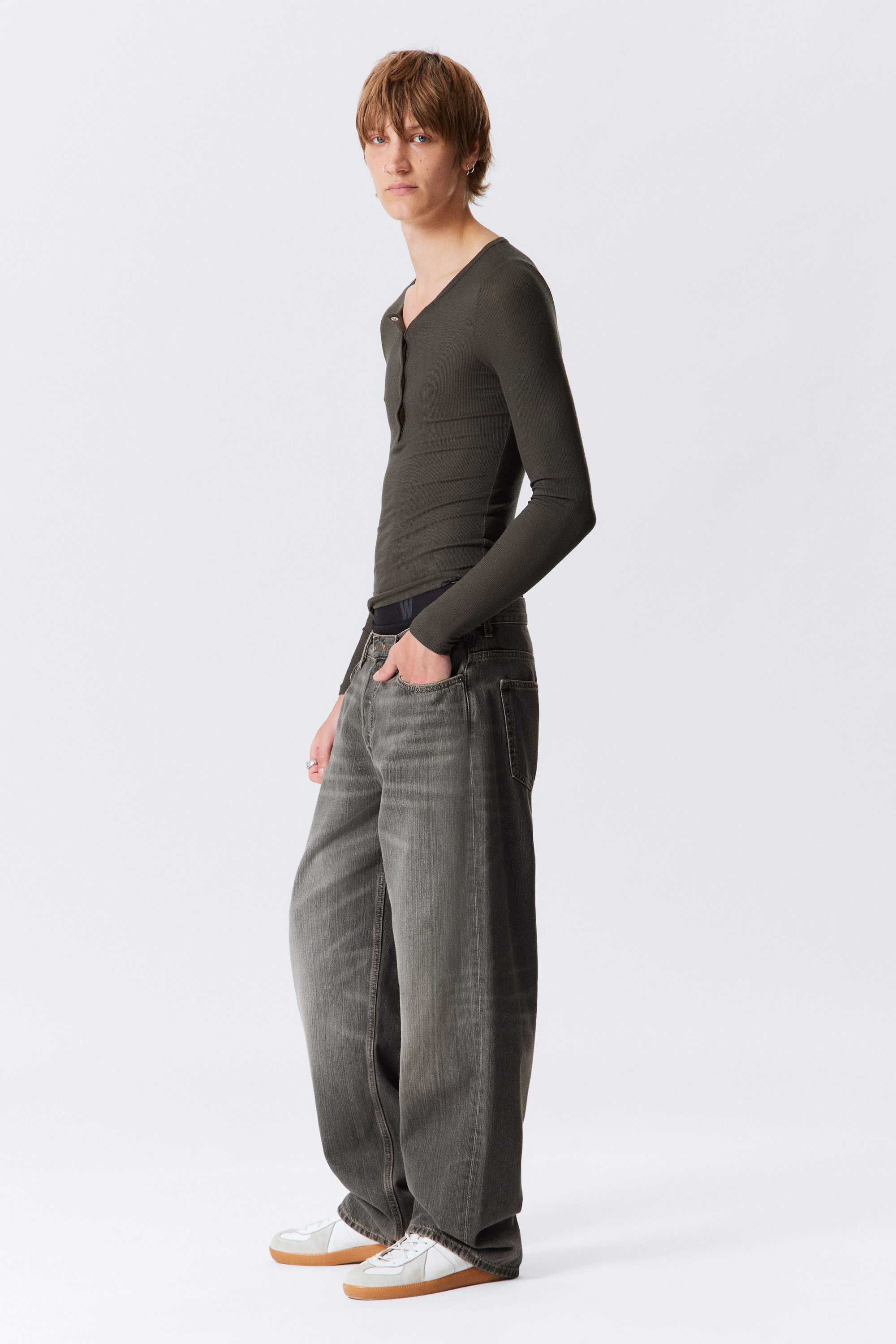 Mine Grey - Dunkelgrau - Sphere Low Waist Loose Straight Leg Jeans - 2