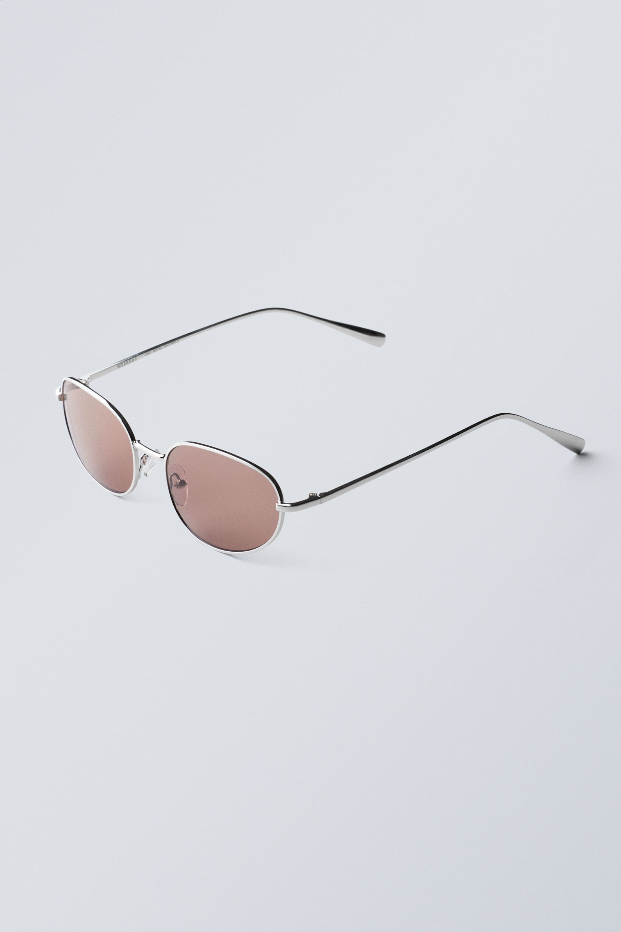 #ABAAAA - Minimal Oval Metal Frame Unisex Sunglasses - 2