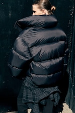 Black - Oversized Recycled Down Puffer Jacket - 3