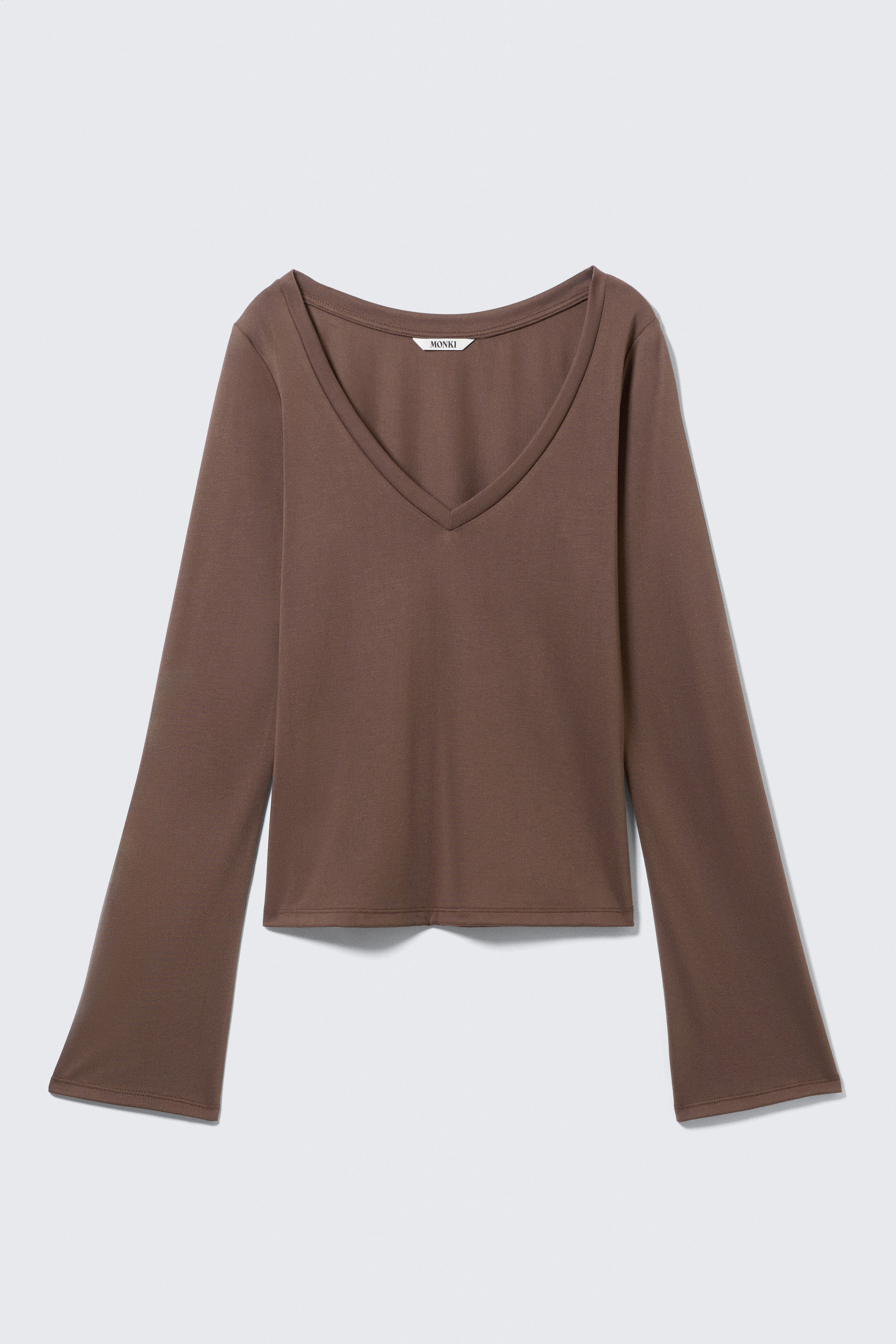 Washed Mole - Long-Sleeved V-neck Top - 4