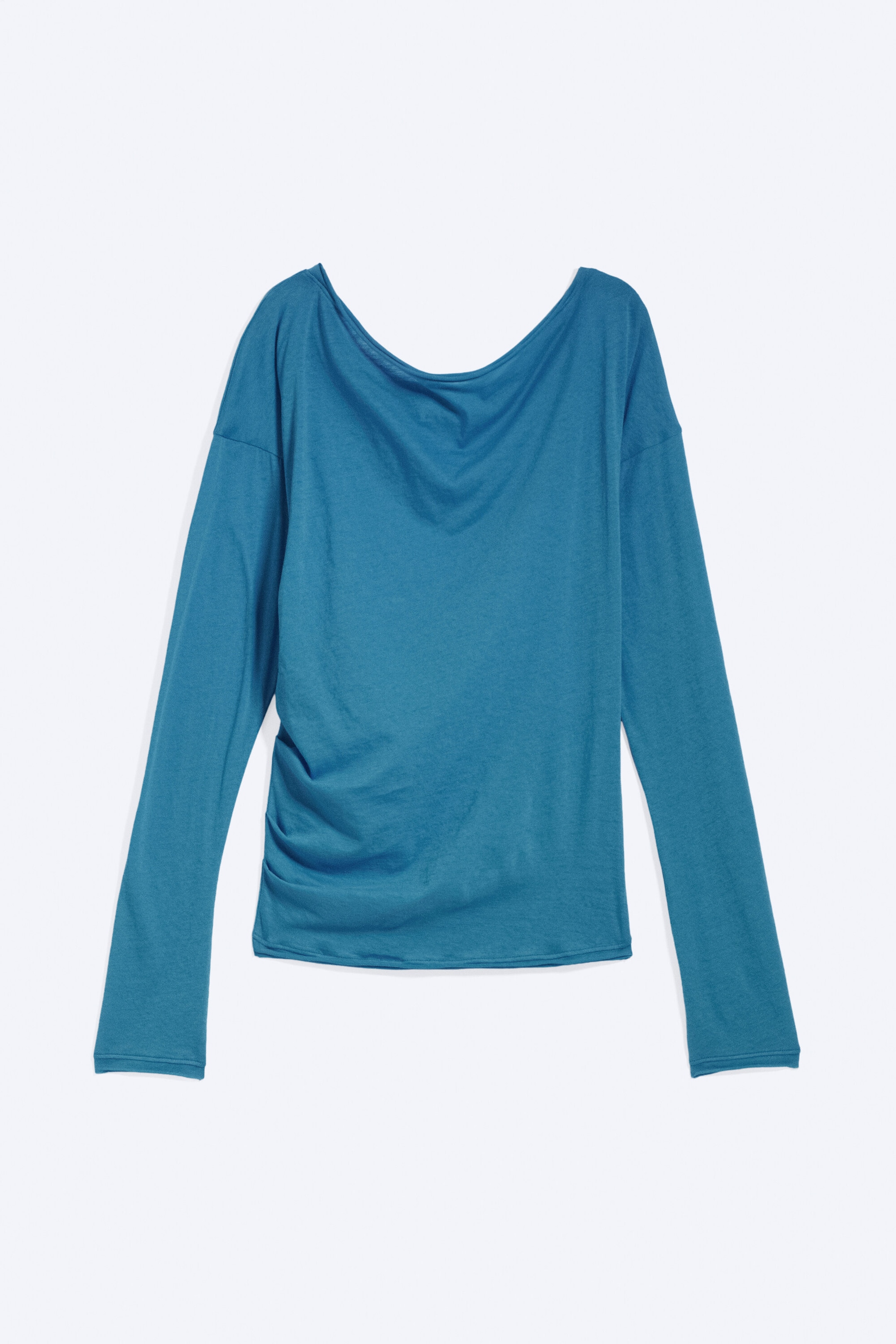 Blue - Schulterfreies Langarmtop - 1