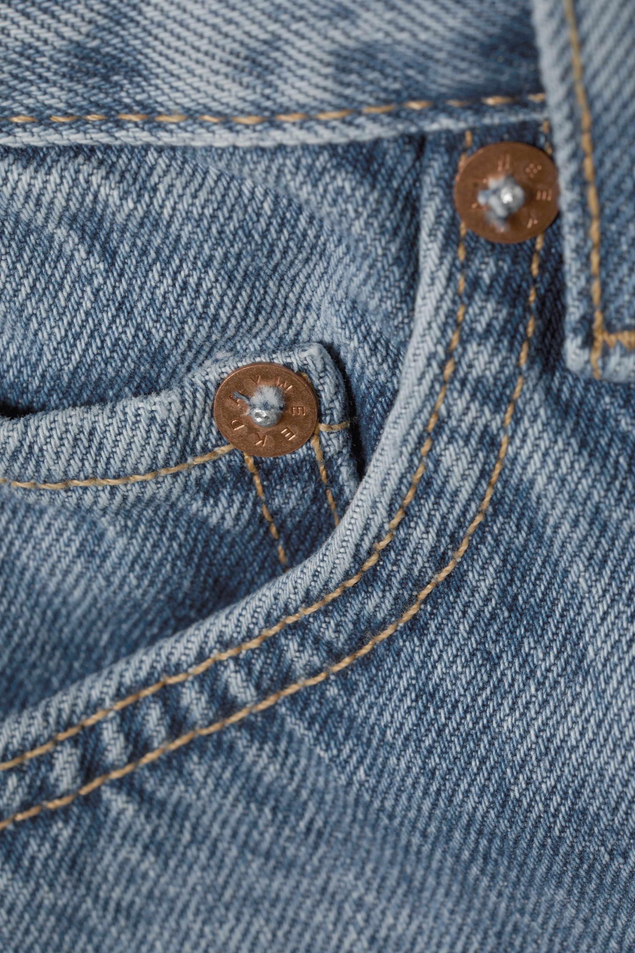 Blue Medium Dusty - Klean mid waist regular straight jeans - 6