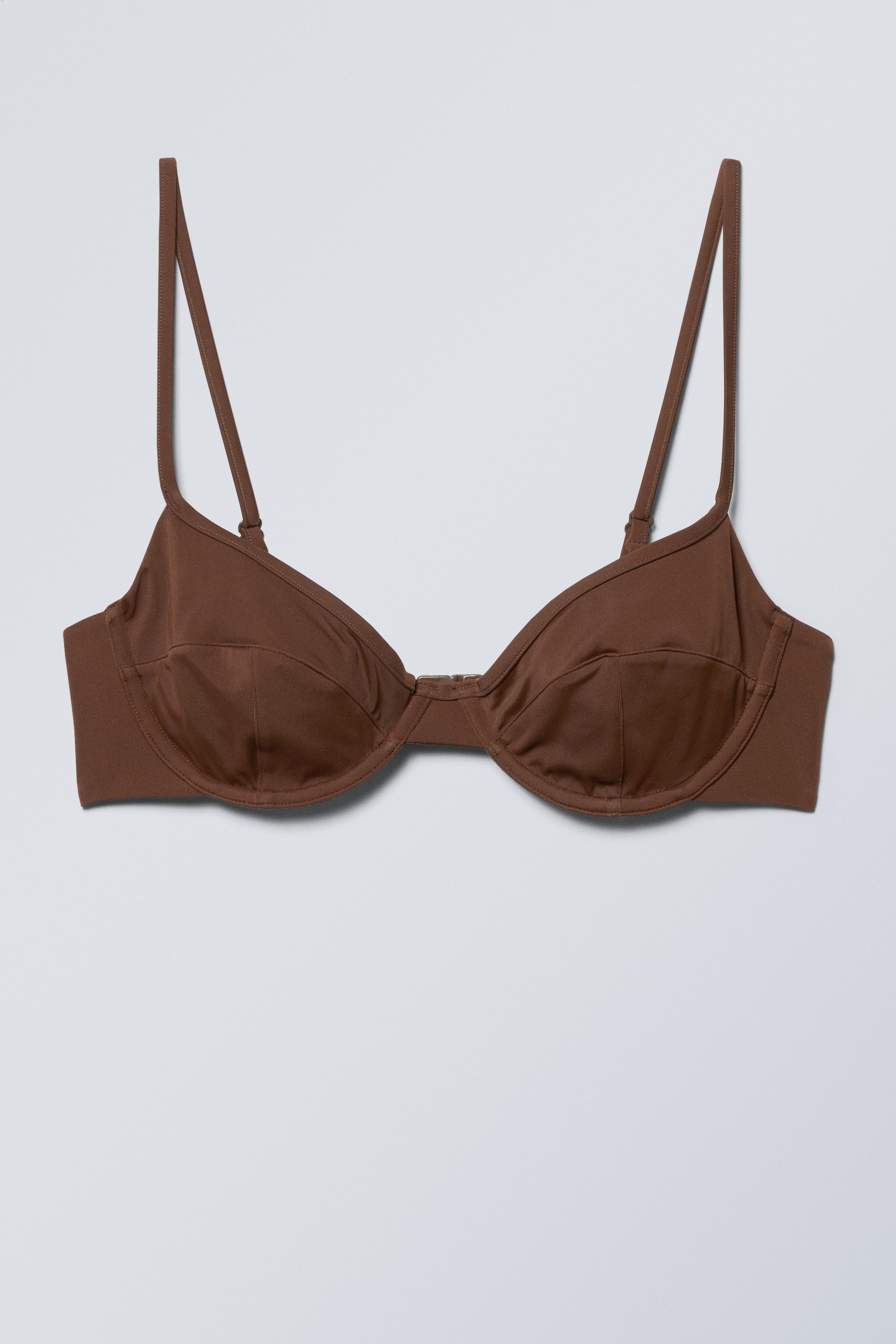 Braun - Bikinioberteil mit Bügeln - 0