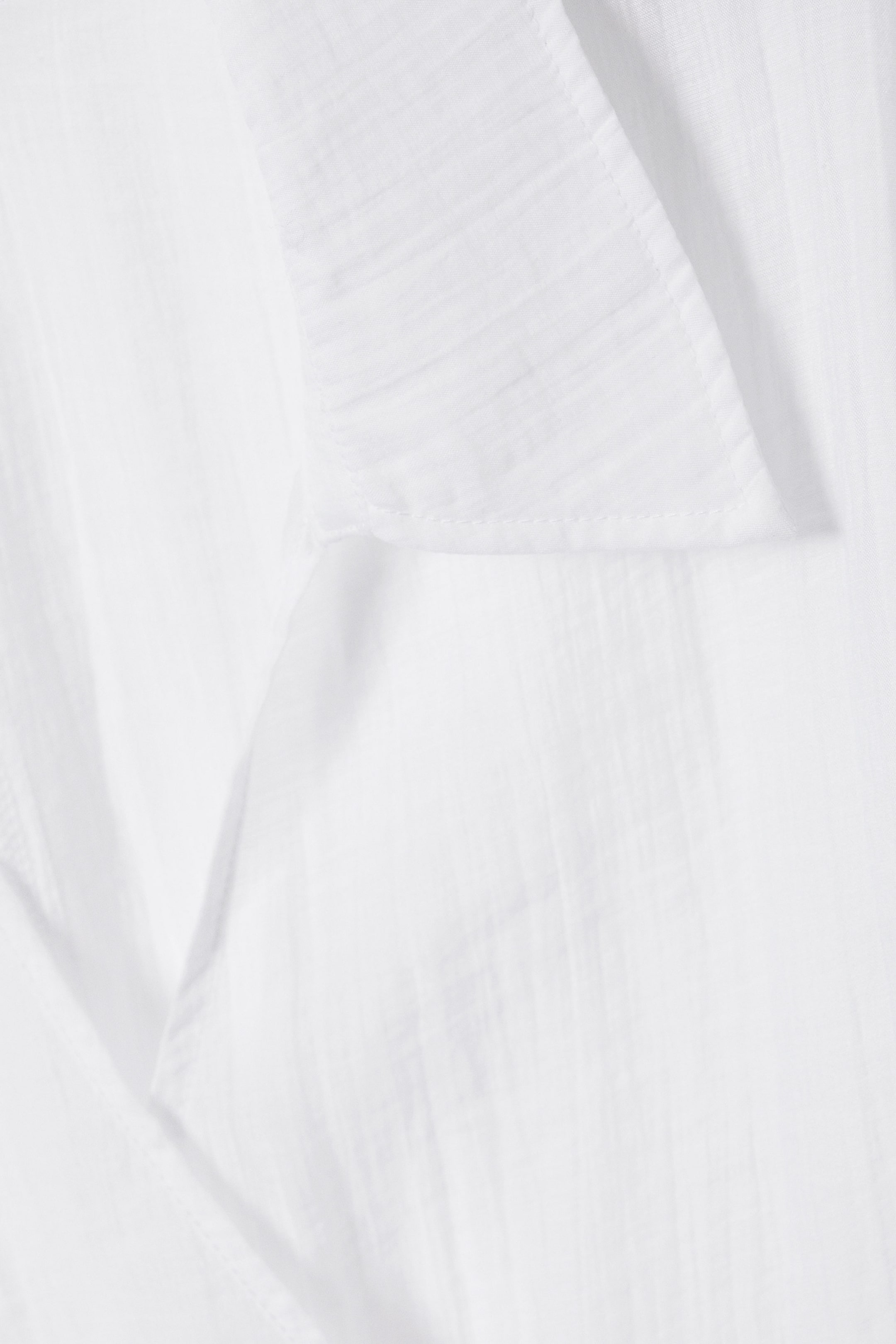 Transparent White - Textured Long-Sleeved Wrap Shirt - 5