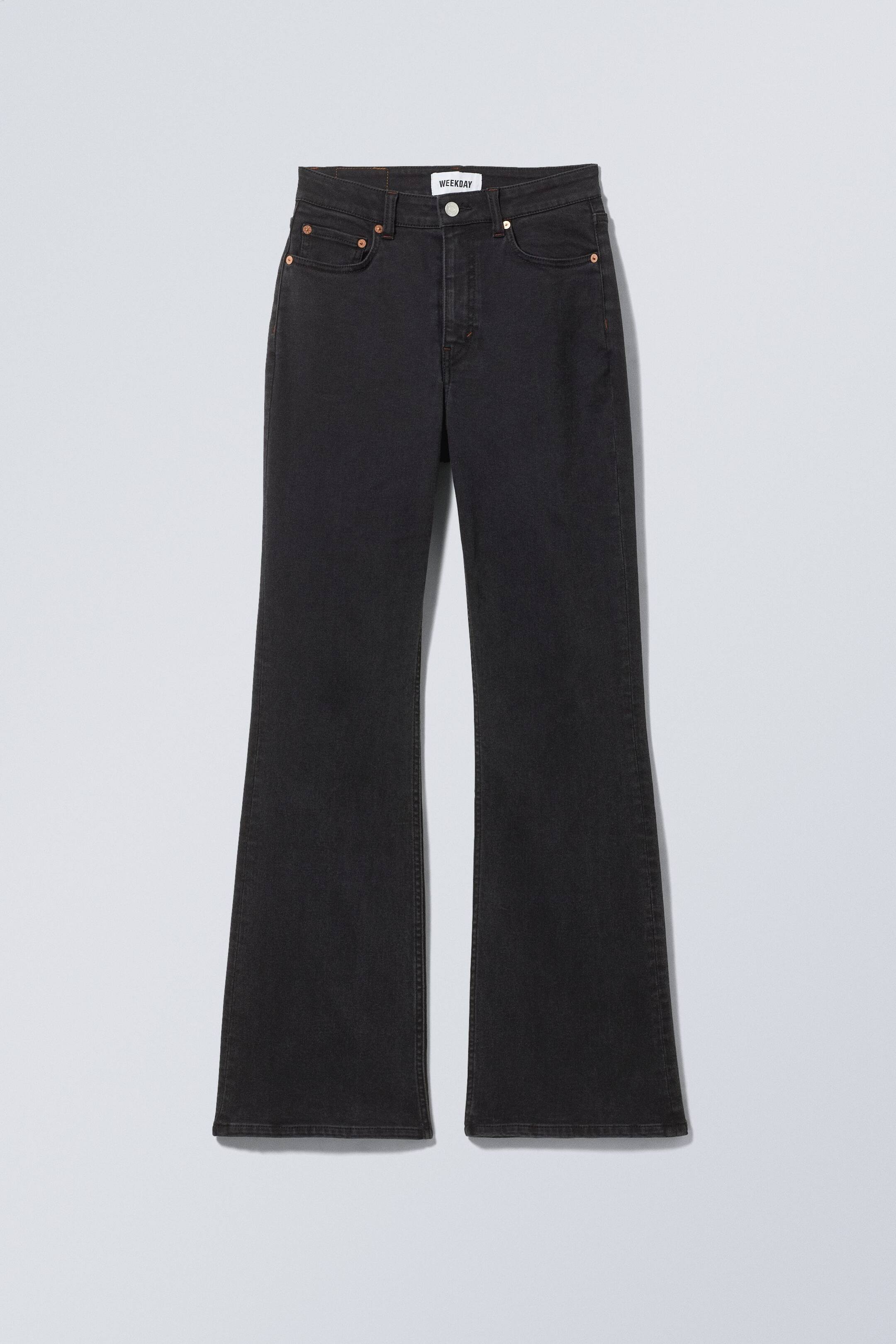Agrandir l'image: Jean évasé standard taille haute Glow Curve - Black Lux - FEMME | H&M BE 1