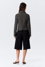 Gris foncé - Chemise zippée ajustée à manches longues - 2