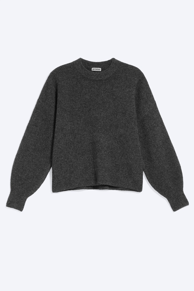 Relaxter Pullover aus Wollmischung - Dunkelgrau meliert/Dunkles Taupe/Schwarz/Beige gestreift - 1