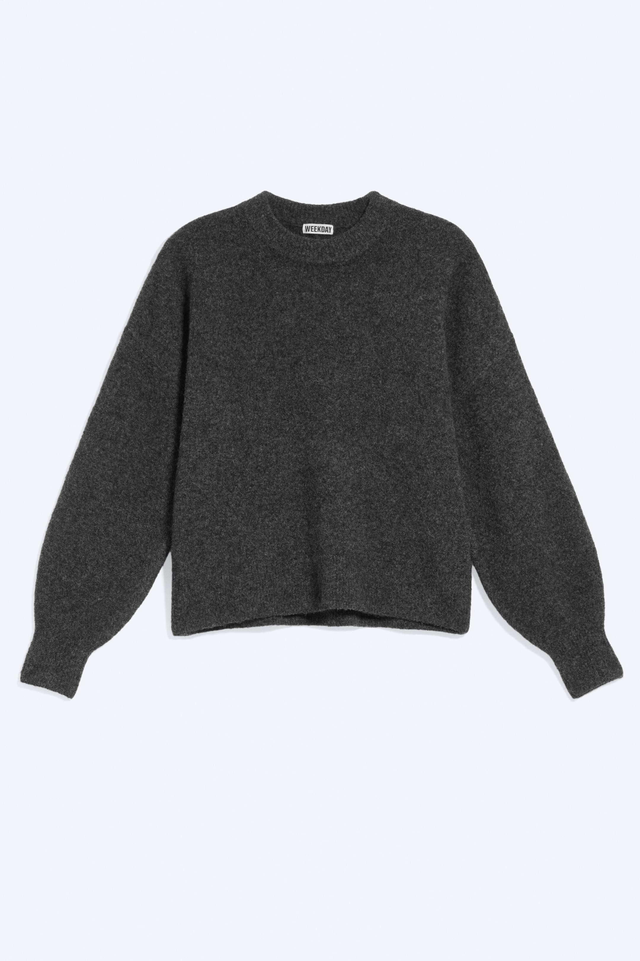 Mörk Gråmelerad - Avslappnad jumper i ullblandning - 3